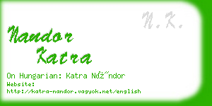 nandor katra business card